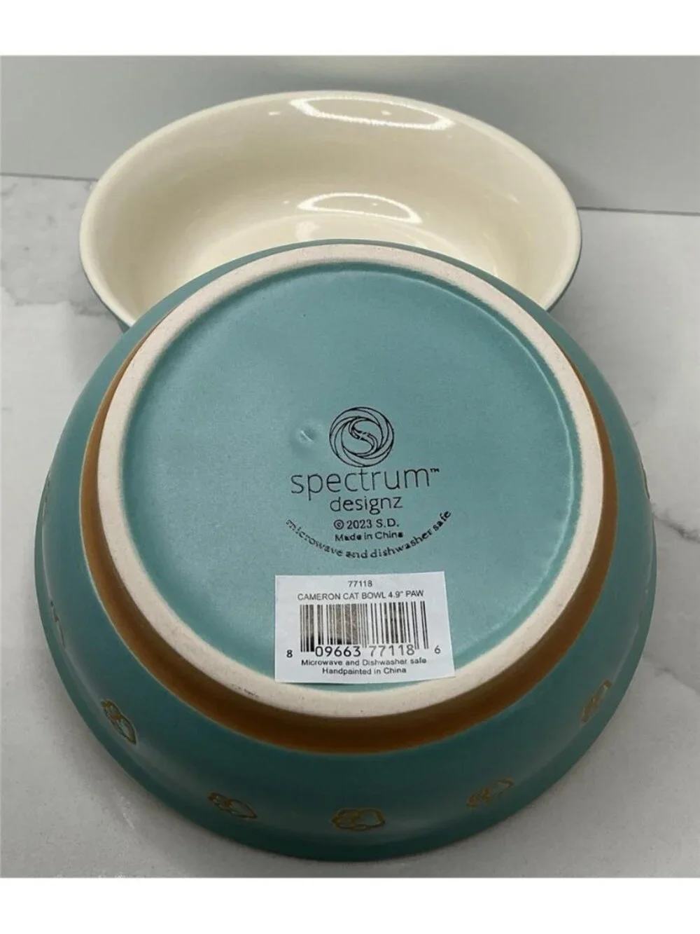 2 Spectrum Designz Cat Pet Bowls Dish 2021 Ceramic Cameron Pet Bowls New